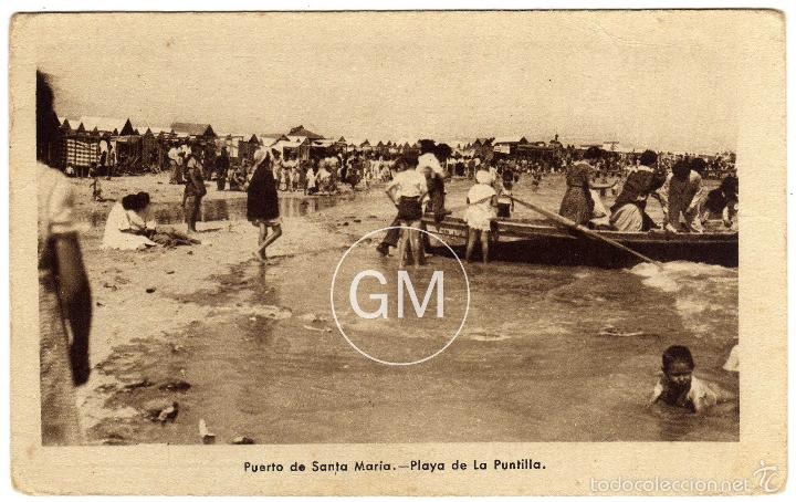 Postkarten: MAGNIFICA POSTAL - PUERTO DE SANTA MARIA (CADIZ) - PLAYA DE LA PUNTILLA - MUY AMBIENTADA