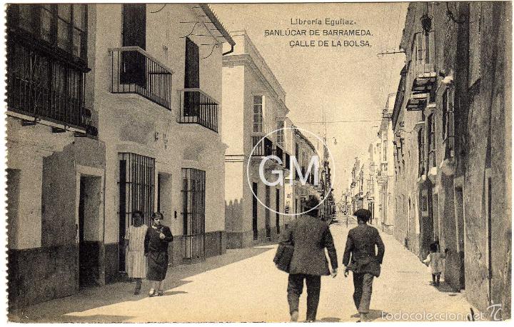 Postales: PRECIOSA POSTAL - SANLUCAR DE BARRAMEDA (CADIZ) - CALLE DE LA BOLSA - AMBIENTADA