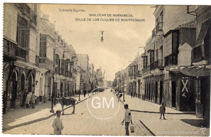 Postkarten: BONITA POSTAL - SANLUCAR DE BARRAMEDA (CADIZ) - CALLE DE LOS DUQUES DE MONTPENSIER - AMBIENTADA