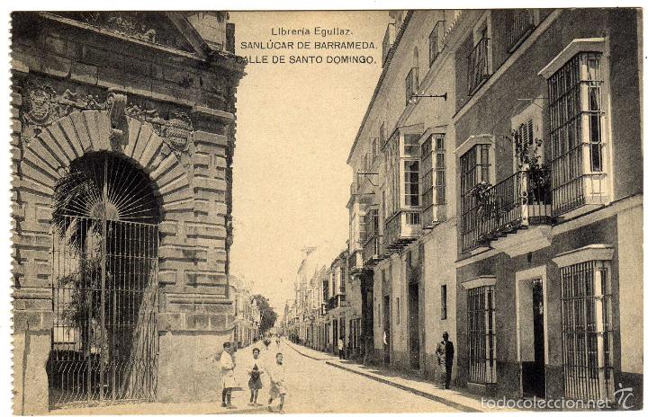 Postkarten: BONITA POSTAL - SANLUCAR DE BARRAMEDA (CADIZ) - CALLE DE SANTO DOMINGO - AMBIENTADA