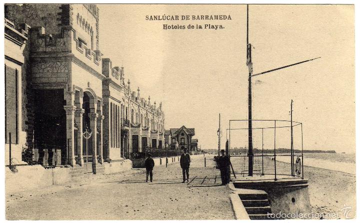 Postkarten: BONITA POSTAL - SANLUCAR DE BARRAMEDA (CADIZ) - HOTELES DE LA PLAYA - AMBIENTADA