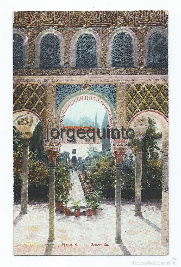 Postales: POSTAL. GRANADA. GENERALIFE. A&Ntilde;O 1916. - Foto 1