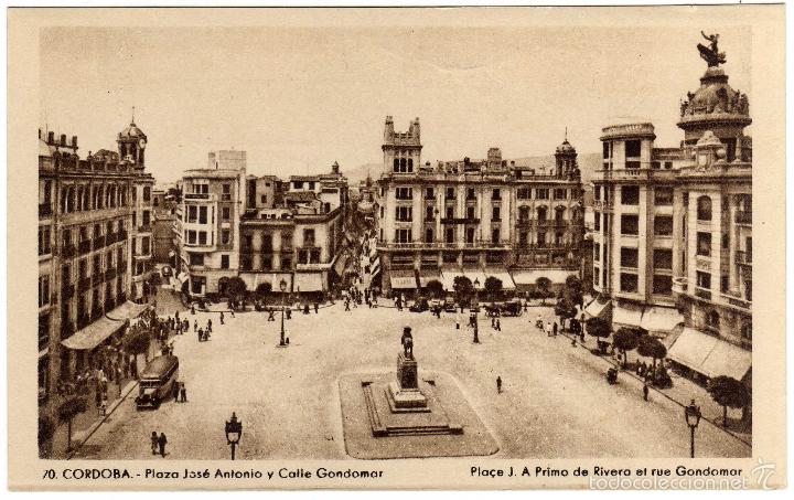 Cartoline: BONITA POSTAL - CORDOBA - PLAZA JOSE ANTONIO Y CALLE GONDOMAR - AMBIENTADA