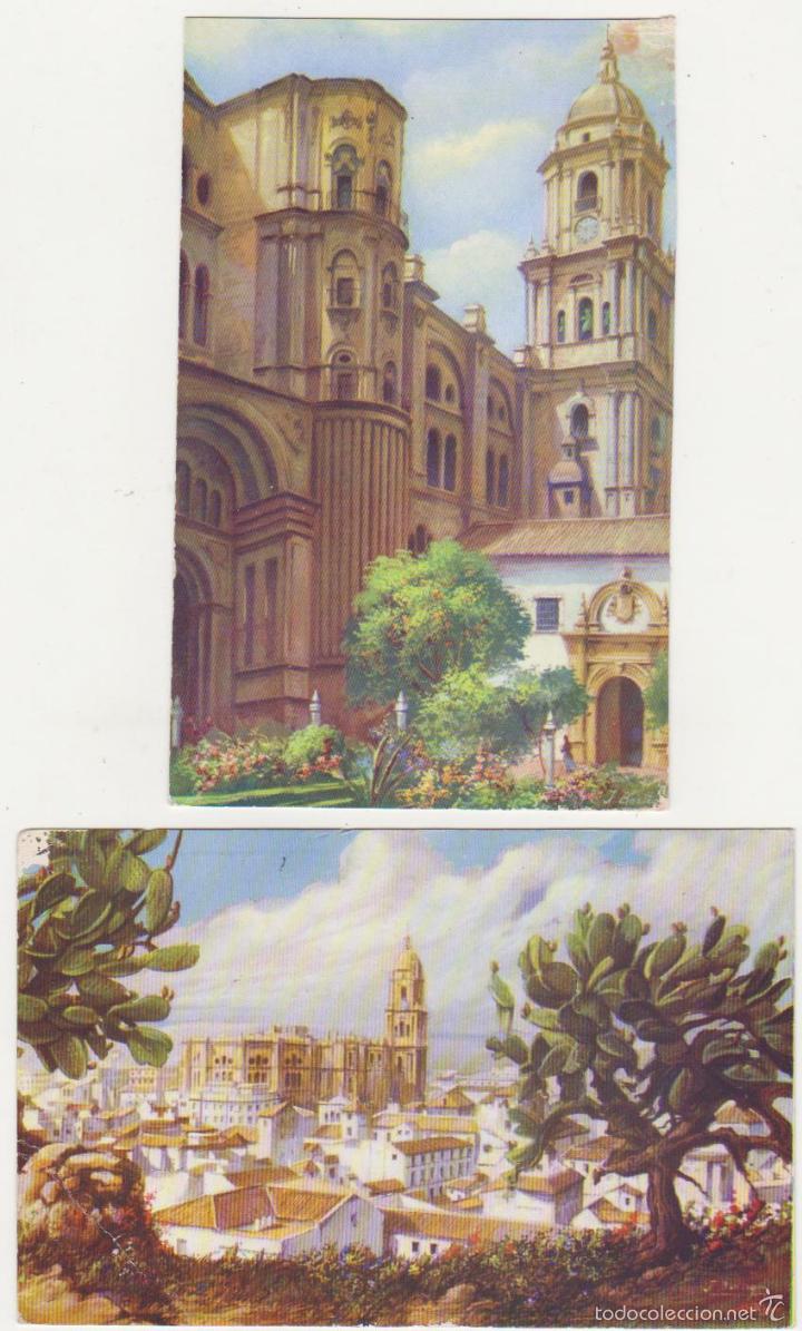 Postales: M&aacute;laga .- 2 Postales. - Foto 1
