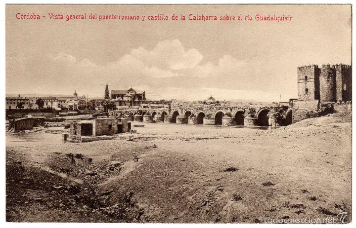 Postcards: POSTAl CORDOBA - VISTA GENERAL DEL PUENTE ROMANO Y CASTILLO DE LA CALAHORRA SOBRE RIO GUADALQUIVIR