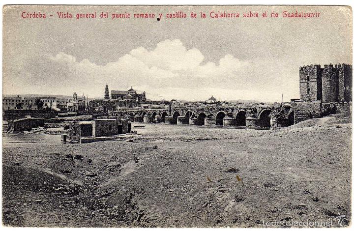 Postcards: POSTAL CORDOBA - VISTA GENERAL DEL PUENTE ROMANO Y CASTILLO DE LA CALAHORRA SOBRE RIO GUADALQUIVIR