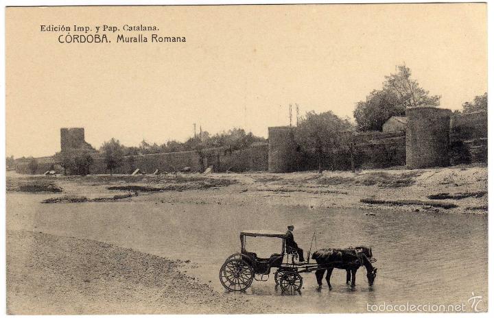 Postais: PRECIOSA POSTAL - CORDOBA - MURALLA ROMANA - CABALLO BEBIENDO AGUA EN EL RIO