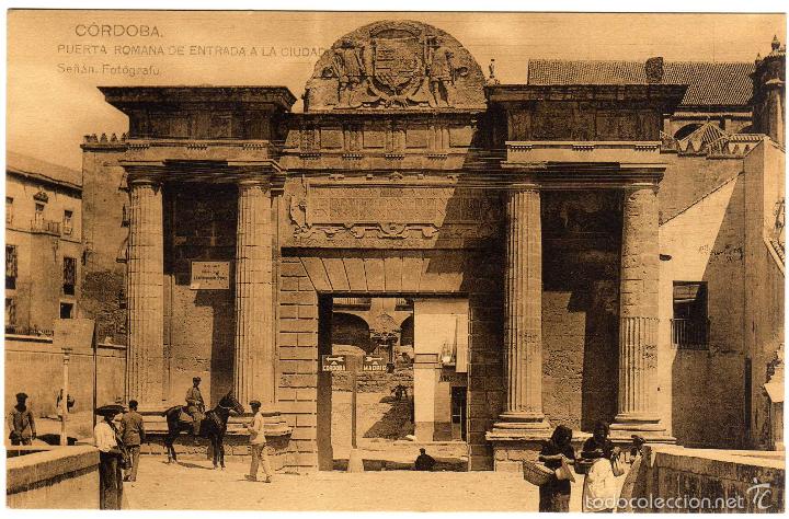 Postais: BONITA POSTAL - CORDOBA - PUERTA ROMANA DE ENTRADA A LA CIUDAD  - AMBIENTADA