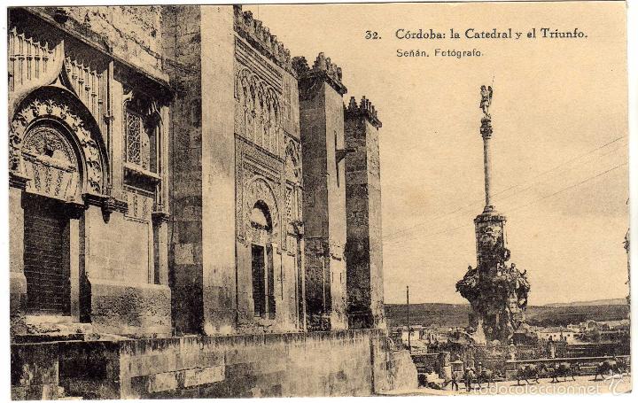 Postais: BONITA POSTAL - CORDOBA - LA CATEDRAL Y EL TRIUNFO - AL FONDO BURROS