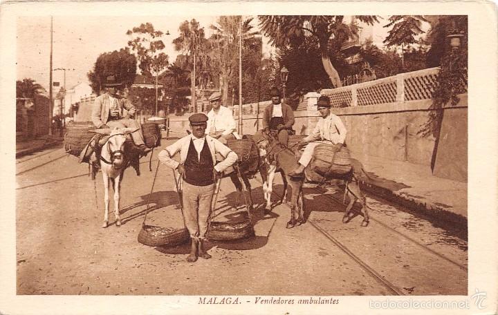 Postales: M&Aacute;LAGA.- VENDEDORES AMBULANTES