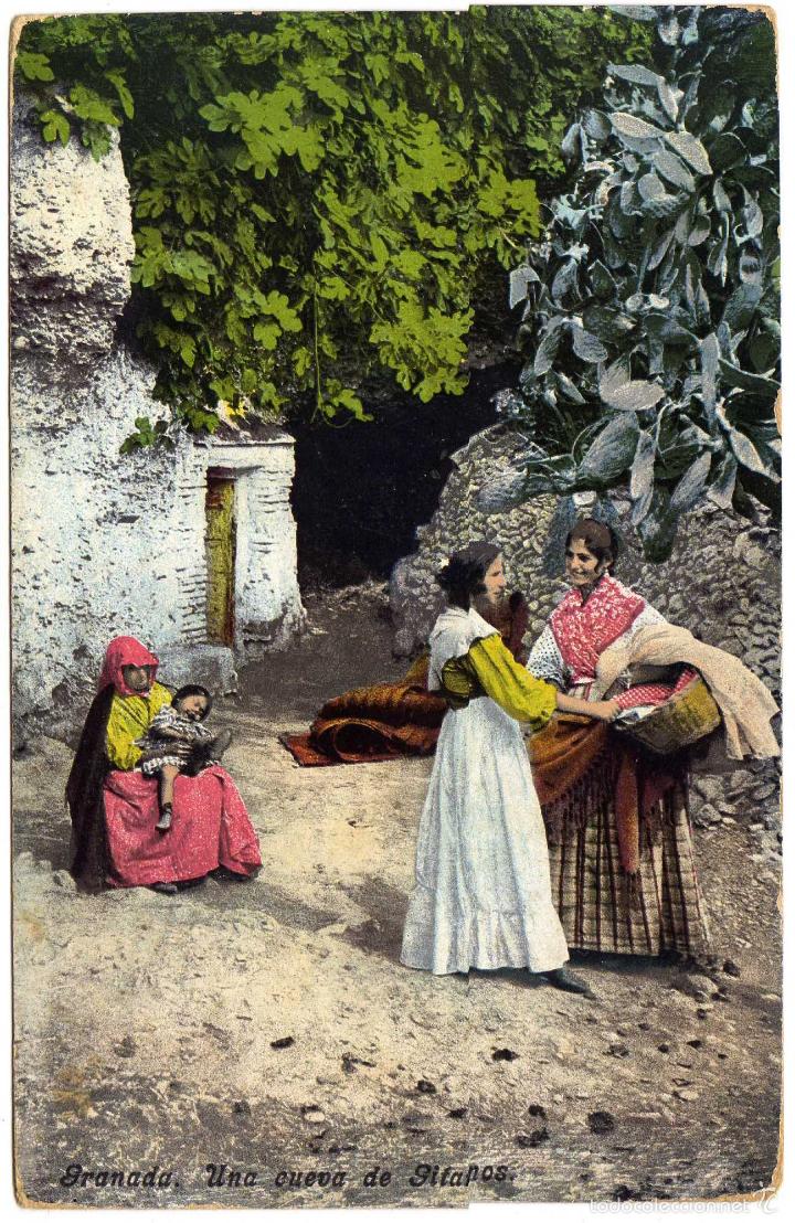 Postales: PRECIOSA POSTAL - GRANADA - UNA CUEVA DE GITANOS - Foto 1
