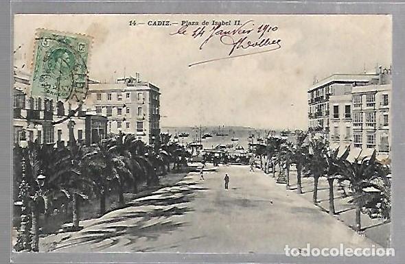 Postais: TARJETA POSTAL CADIZ - PLAZA DE ISABEL II. 14. EDICION LA HISPANO-ALEMANA EDITOR