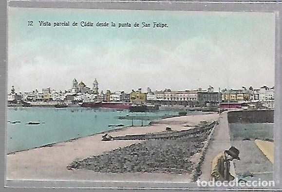 Cartoline: TARJETA POSTAL CADIZ - VISTA PARCIAL DE CADIZ DESDE LA PUNTA DE SAN FELIPE. 12.