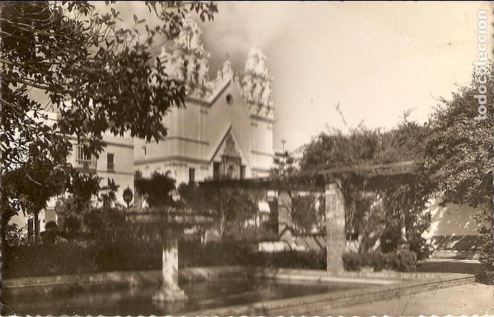 Postales: POSTAL, CADIZ, ALAMEDA MARQU&Eacute;S DE COMILLAS E IGLESIA DEL CARMEN, CIRCULADA