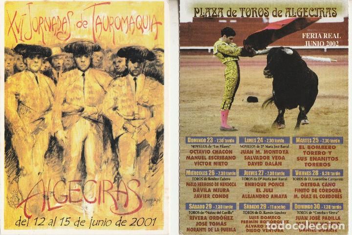 Postales: ALGECIRAS. 2 POSTALES CARTELES TAUROMAQUIA.2001-2002.(SIN CIRCULAR)(16-535)