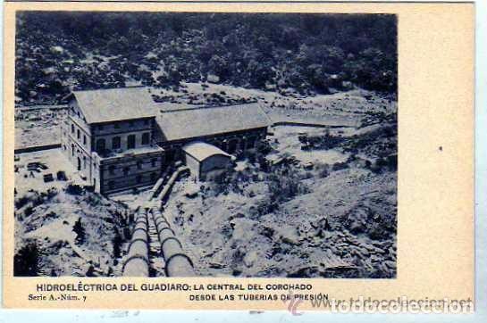 Postales: Cadiz. Hidroelectrica del Guadiaro. La central del corchado. Tuberias. Serie A n&ordm;7 Sin circular