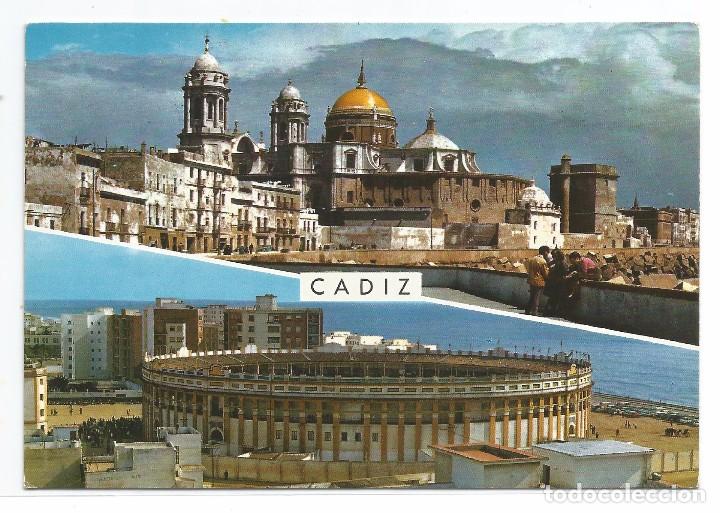 Postales: CADIZ .- CATEDRAL Y PLAZA DE TOROS .- GARCIA GARRABELLA N&ordm; 28