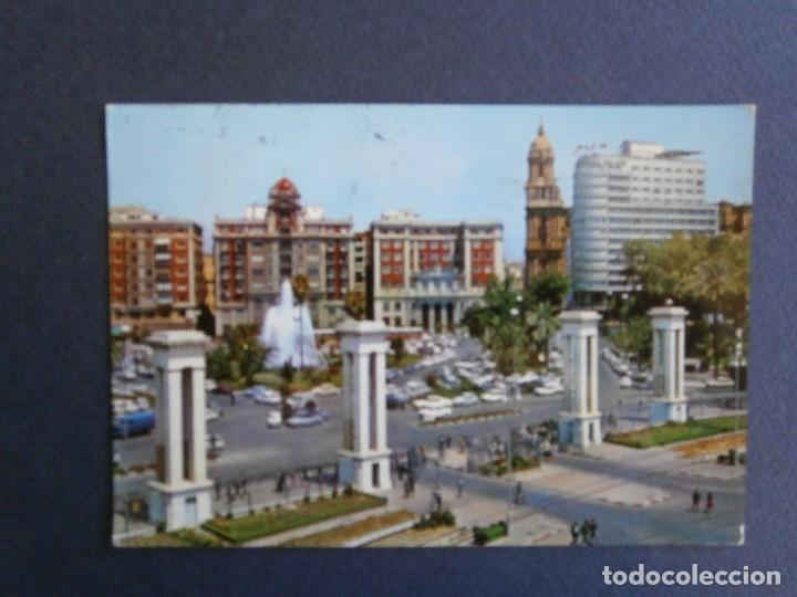 Postales: postal n&ordm; 1297 malaga  plaza queipo de llano circulada a&ntilde;o 1973