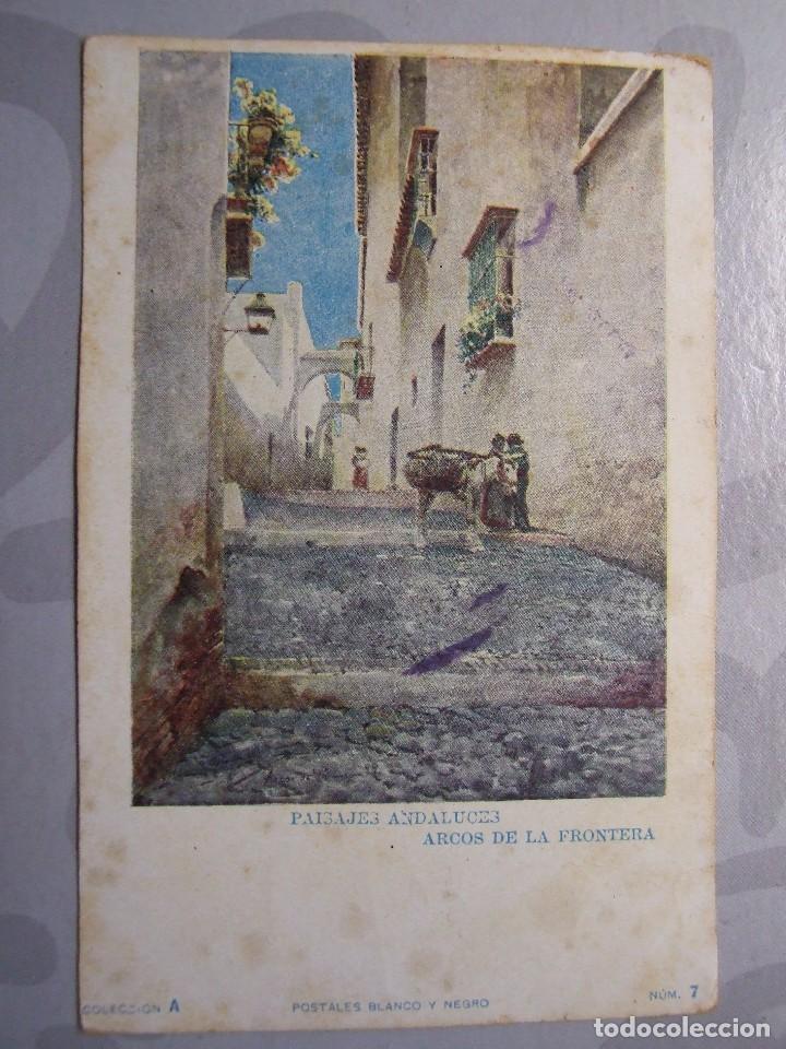 Postales: PAISAJES ANDALUCES , ARCOS DE LA FRONTERA - COL. A N&ordm; 7 - SIN CIRCULAR (VER FOTOS)
