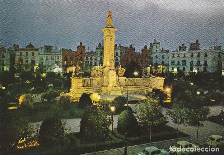 Postales: N&ordm; 28578 POSTAL CADIZ PLAZA DE ESPA&Ntilde;A Y MONUMENTO A LAS CORTES