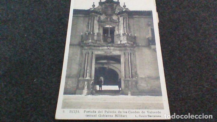 Postales: POSTAL FOTOGRAFICA DE LA PORTADA DEL PALACIO DE LOS CONDES DE VALVERDE. ACTUAL GOBIERNO MILITAR ECIJ