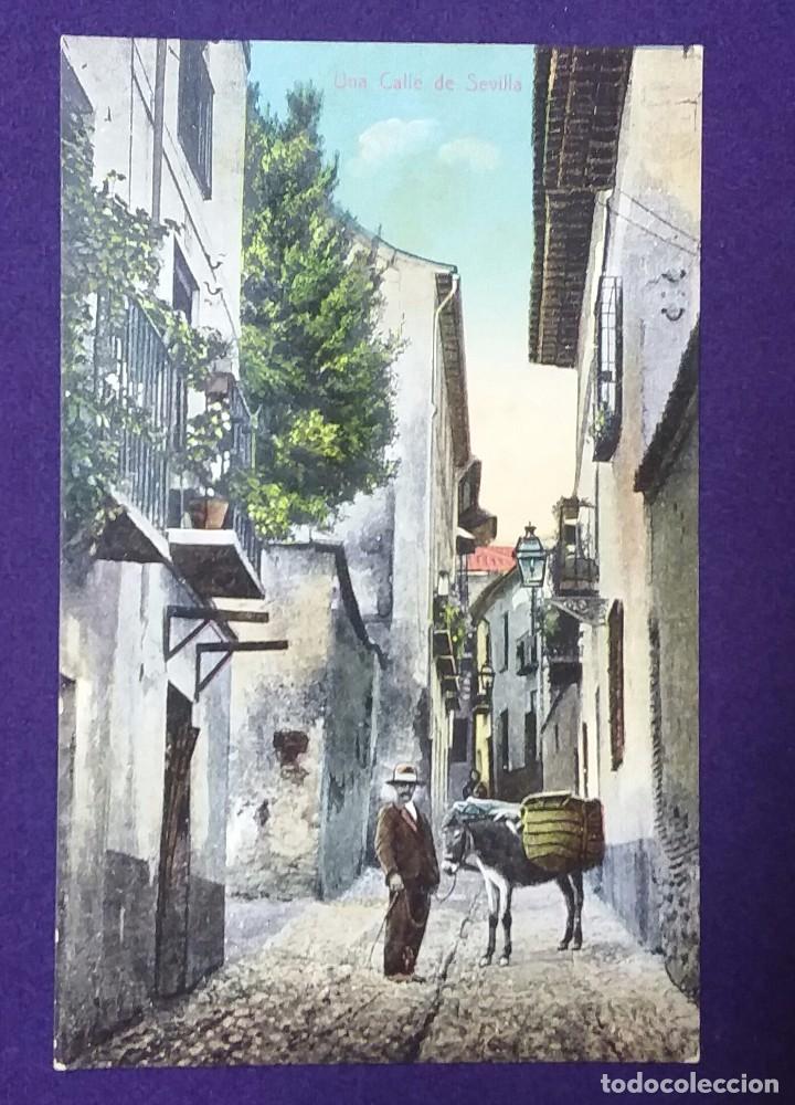 Postais: POSTAL DE SEVILA. UNA CALLE DE SEVILLA. M. CHAPARTEGUY. A&Ntilde;O 1910 - 1920.