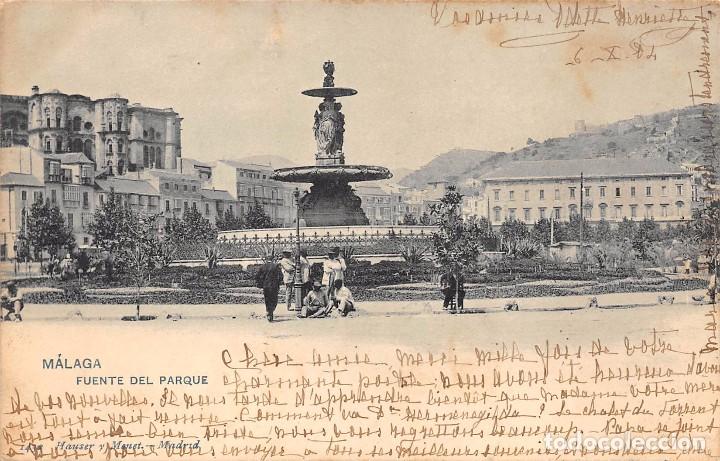 Postales: M&Aacute;LAGA.- FUENTE DEL PARQUE