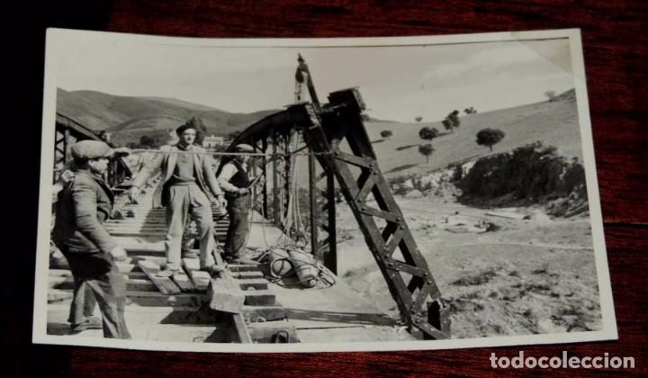Postales: Fotografia de la contrucci&oacute;n del viaducto Murtigas, Compa&ntilde;&iacute;a del Ferrocarril de Zafra (Extremadura)