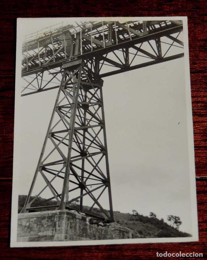 Postales: Fotografia de la contrucci&oacute;n del viaducto Murtigas, Compa&ntilde;&iacute;a del Ferrocarril de Zafra (Extremadura)