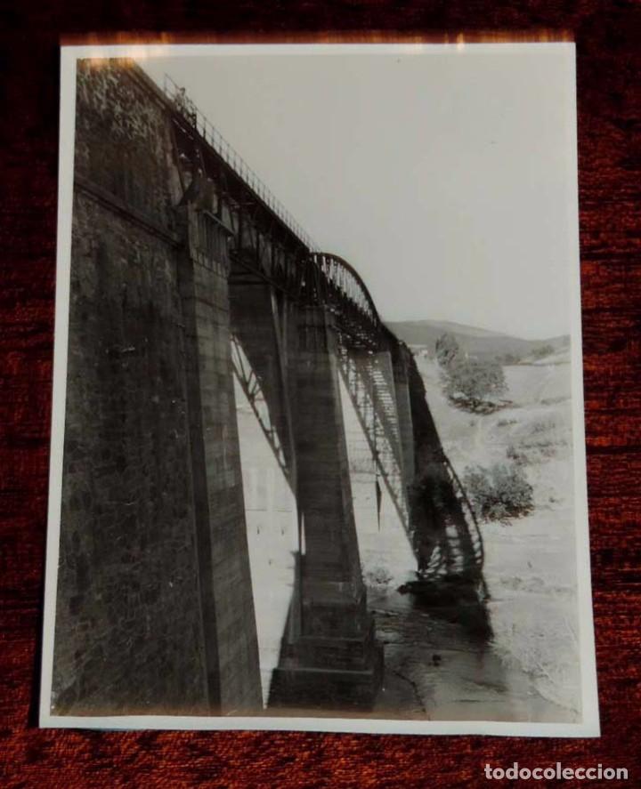 Postales: Fotografia de la construcci&oacute;n del viaducto Murtigas, Compa&ntilde;&iacute;a del Ferrocarril de Zafra (Extremadura)