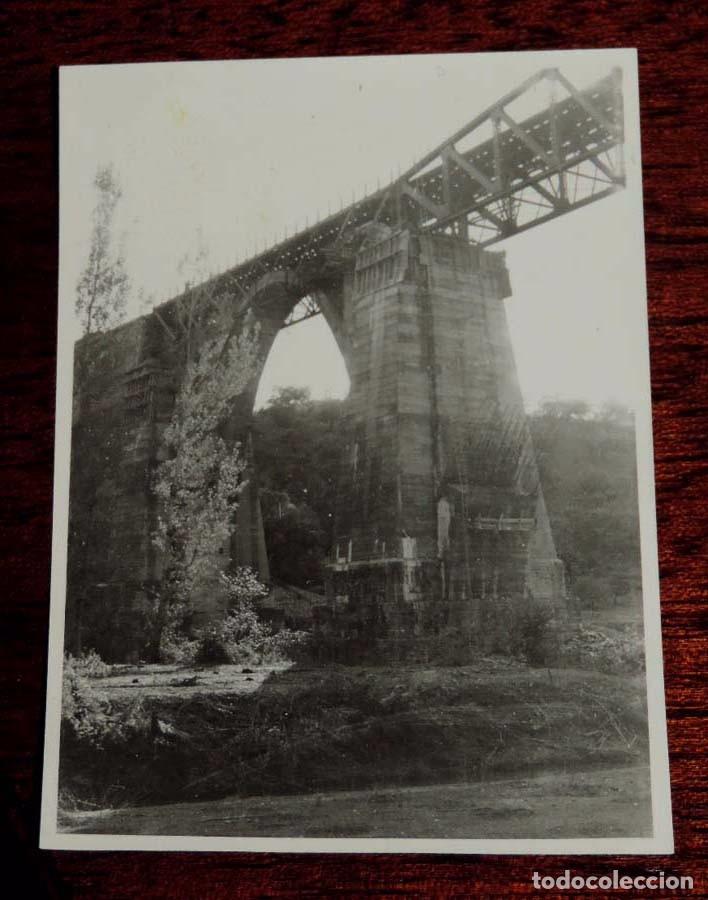 Postales: Fotografia de la construcci&oacute;n del viaducto Murtigas, Compa&ntilde;&iacute;a del Ferrocarril de Zafra (Extremadura)