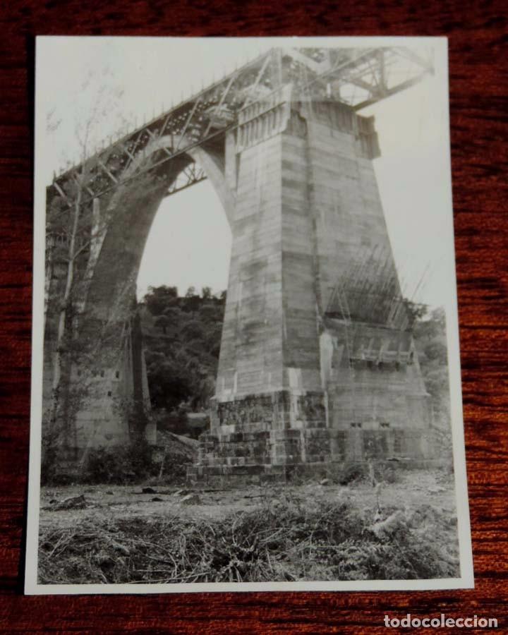 Postales: Fotografia de la construcci&oacute;n del viaducto Murtigas, Compa&ntilde;&iacute;a del Ferrocarril de Zafra (Extremadura)
