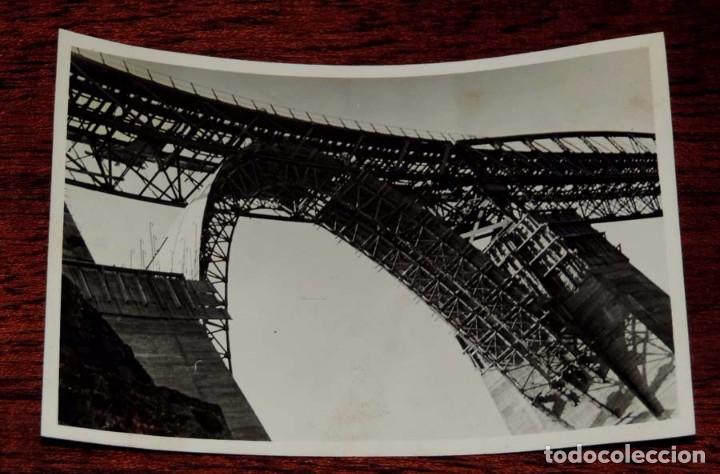 Postales: Fotografia de la construcci&oacute;n del viaducto Murtigas, Compa&ntilde;&iacute;a del Ferrocarril de Zafra (Extremadura)