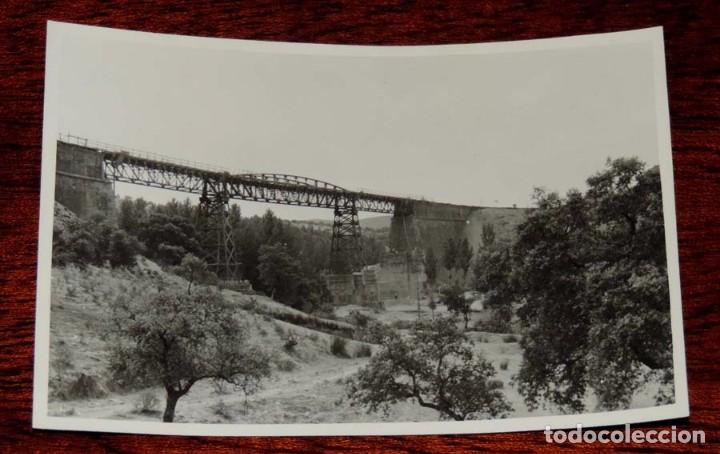 Postales: Fotografia de la construcci&oacute;n del viaducto Murtigas, Compa&ntilde;&iacute;a del Ferrocarril de Zafra (Extremadura)