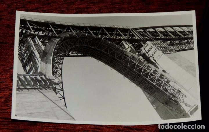 Postales: Fotografia de la construcci&oacute;n del viaducto Murtigas, Compa&ntilde;&iacute;a del Ferrocarril de Zafra (Extremadura)