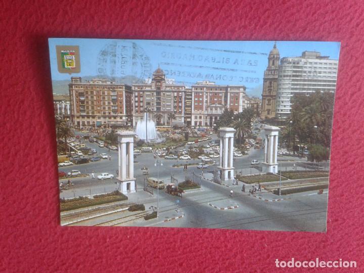 Postales: POSTAL POSTCARD POST CARD MALAGA COSTA DEL SOL ENTRADA AL PUERTO Y PLAZA DE LA MARINA FISA ESCUDO OR
