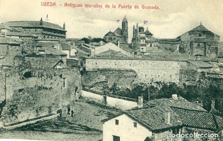 Postales: UBEDA. ANTIGUAS MURALLAS DE LA PUERTA DE GRANADA.HACIA 1920.