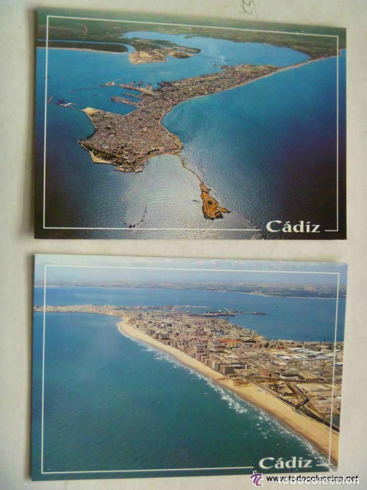 Postales: LOTE DE 2 POSTALES DE CADIZ . VISTAS AEREAS