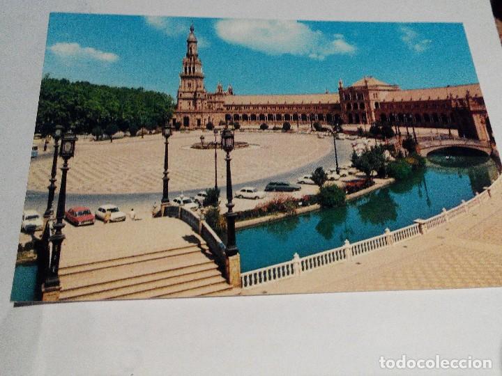 Postales: POSTAL ESPA&Ntilde;A SEVILLA- PLAZA DE ESPA&Ntilde;A . ANOS 70.NUEVA