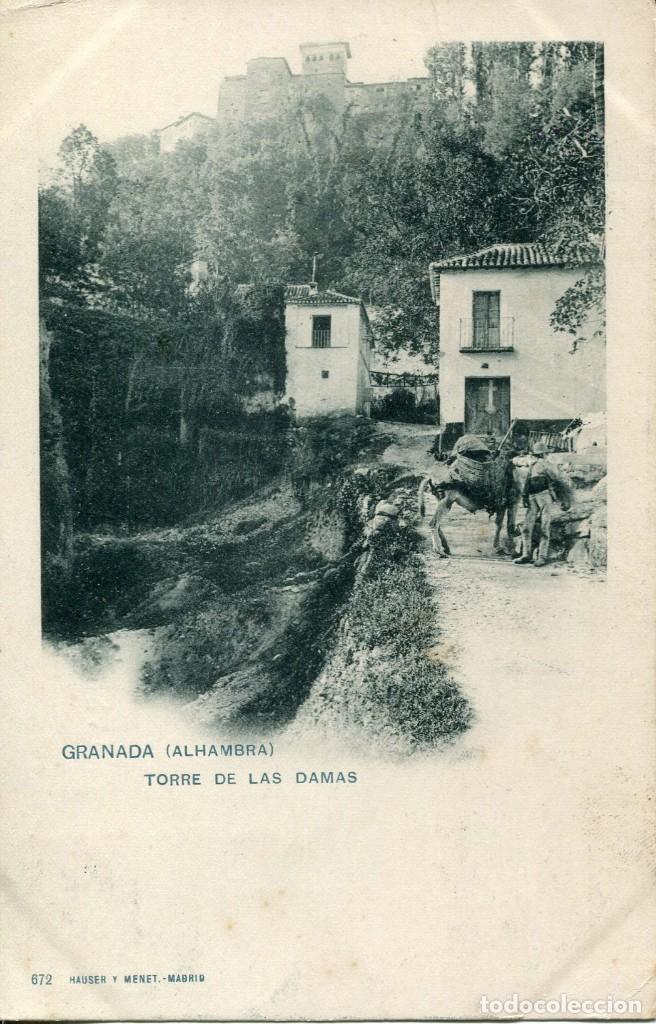 Postales: GRANADA -TORRE DE LAS DAMAS-1901--HAUSER -672 - Foto 1