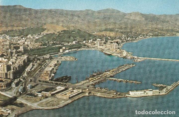 Postales: N&ordm; 405 POSTAL MALAGA VISTA PARCIAL Y PUERTO