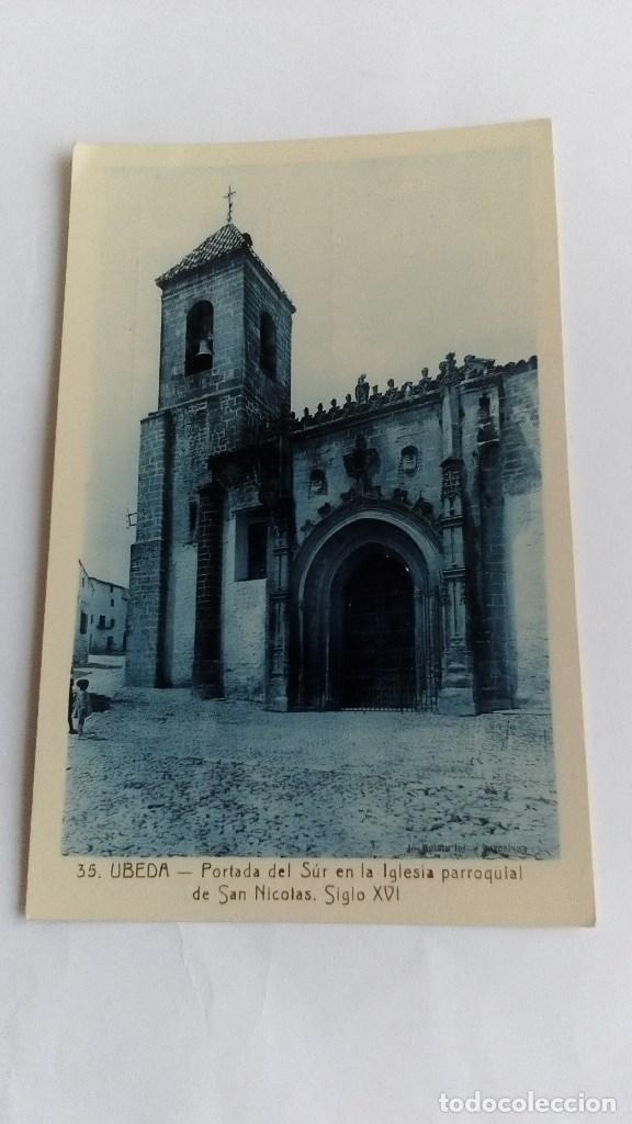 Postales: POSTAL ANTIGUA DE UBEDA PORTADA DEL SUR EN LA IGLESIA PARROQUIAL DE SAN NICOLAS SIGLO XVI N&ordm; 35