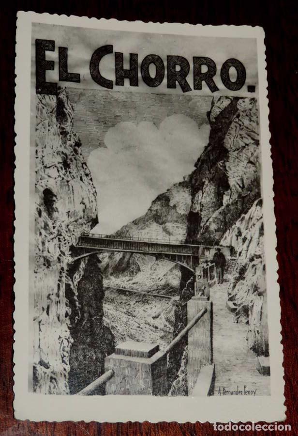 Postales: FOTO POSTAL EL CHORRO, MALAGA, ILUSTRADOR A FERNANDEZ FENOY, NO CIRCULADA.
