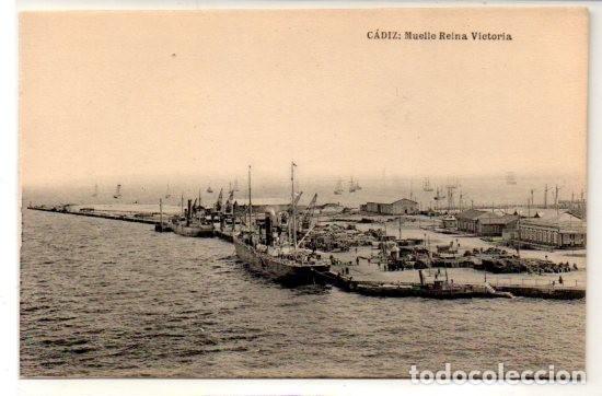 Postkarten: TARJETA POSTAL, CADIZ, MUELLE REINA VICTORIA,HAUSER Y MENET.