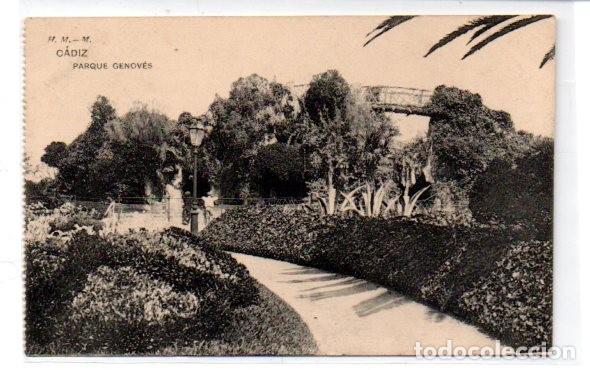 Postkarten: TARJETA POSTAL, CADIZ,PARQUE GENOVES, HAUSER Y MENET.