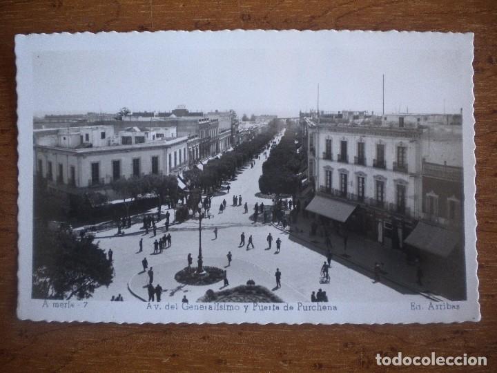 Postales: POSTAL DE ALMERIA, AVENIDA GENERALISIMO Y PUERTA  DE PURCHENA . ED.ARRIBAS.