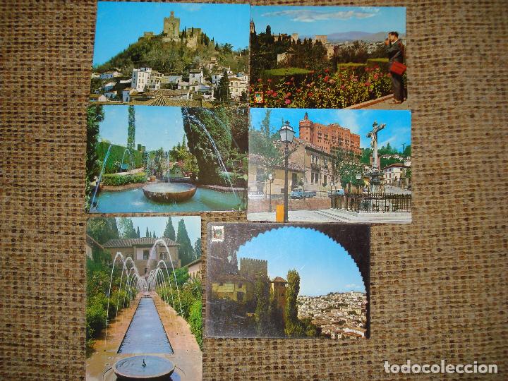 Postales: LOTE DE 6 POSTALES DE GRANADA - Foto 1