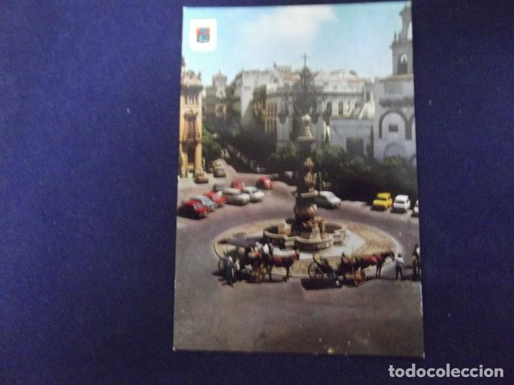 Postales: SEVILLA-V3-NO ESCRITA-N&ordm;55-PLAZA DE LA VIRGEN DE LOS REYES.FUENTE-ESCUDO DE ORO