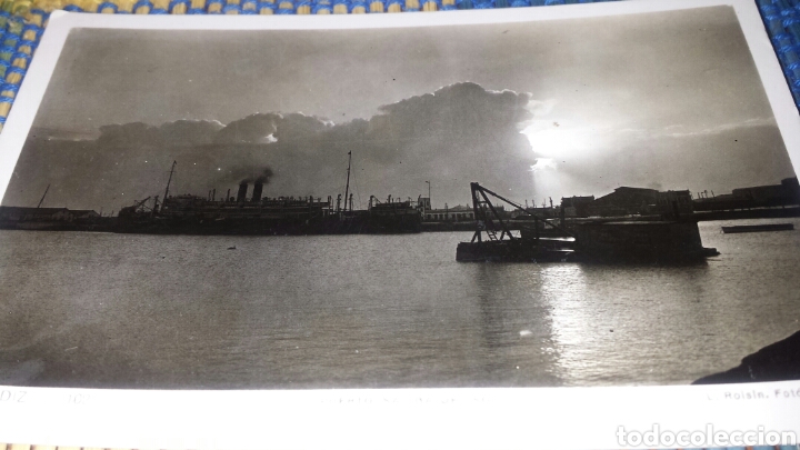 Postales: Postal PUERTO DE CADIZ, SALIDA DEL SOL- L.ROISIN FOT&Oacute;GRAFO-ESCRITA