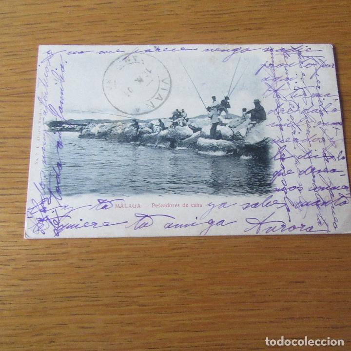 Postales: muy antigua postal malaga, pescadores de ca&ntilde;a
